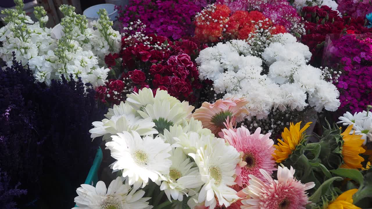 Vibrant Floral Display at a Market
