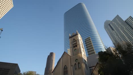 establishing shot of the historic antioch missionary baptist church in houston