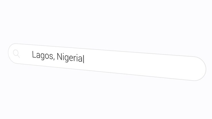 Digitazione di Lagos, Nigeria nella barra di ricerca