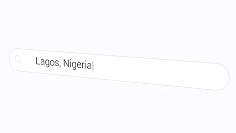 typing lagos, nigeria in the search bar