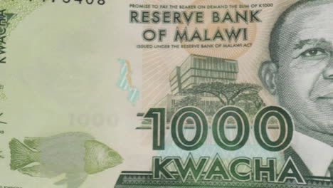 malawian 1000 kwacha banknote on green screen
