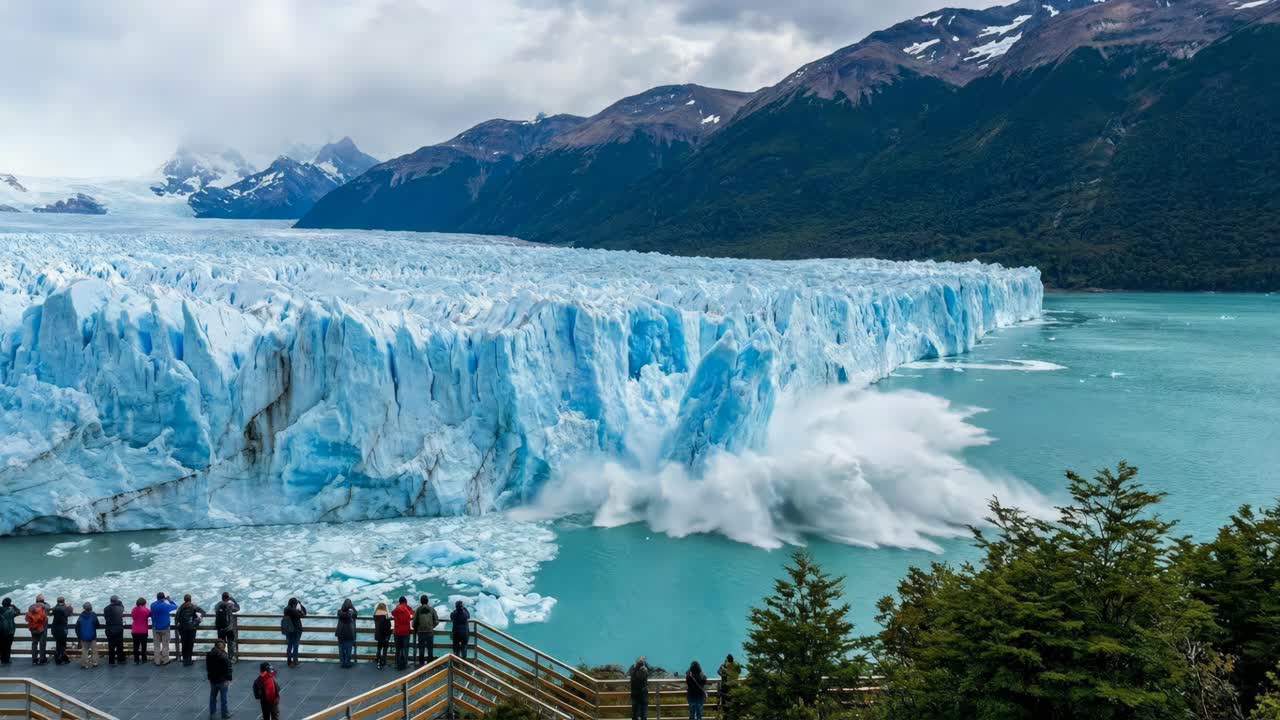 Queda de gelo na geleira Perito Moreno