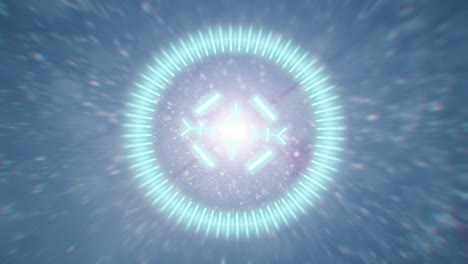 animación en 2d de un objetivo con un fondo de resaltos anamórficos