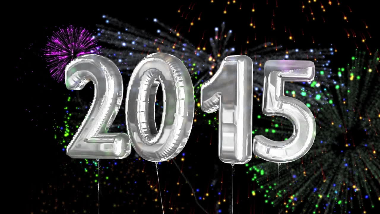 Balloons saying 2015 for the new year