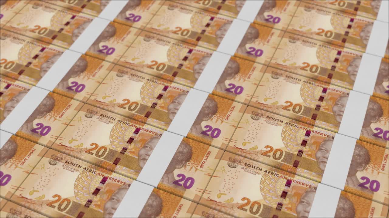 돈 프레스 에 의해 인쇄 된 20 개 의 남아프리카 랜드 지폐