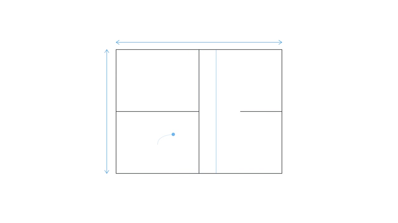 Animated Technical Drawing of a Rectangular Floor Plan