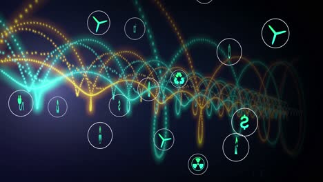 Animation-of-network-of-connections-and-numbers-over-dark-background