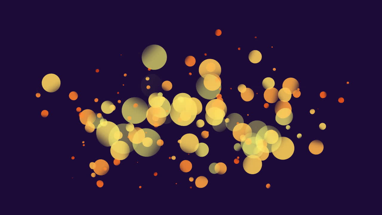 Animation of orange spots moving on blue background