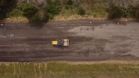 road roller in rural road, south america