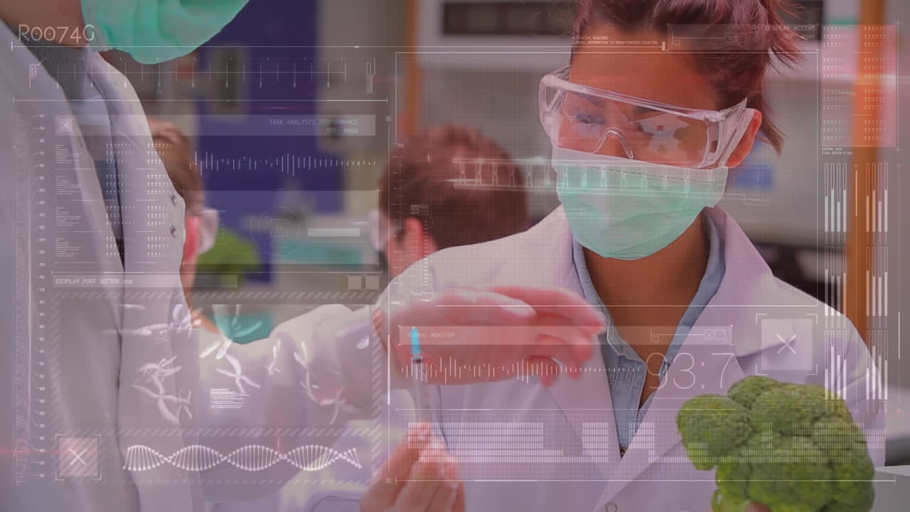 야채 를 연구 하는 과학자 들