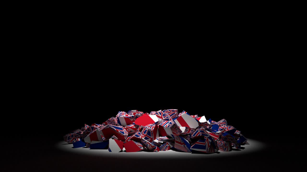 el colapso de la bandera del reino unido gran bretaña inglaterra británica inglés 4k