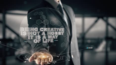 ser creativo no es un pasatiempo es una forma de vida con el concepto de hombre de negocios