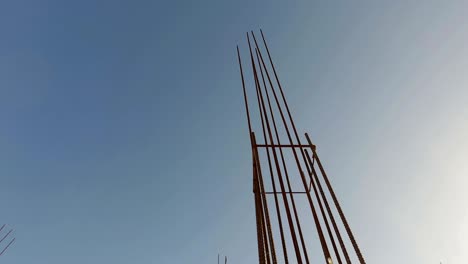 steel rod armature on building construction site