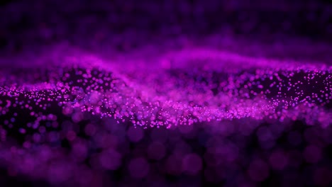 4k background vivid movement. universe purple dust with stars on black background. motion abstract of particles. digital cyberspace futuristic neon glowing, wave flowing and rotation. vj. 3d animation