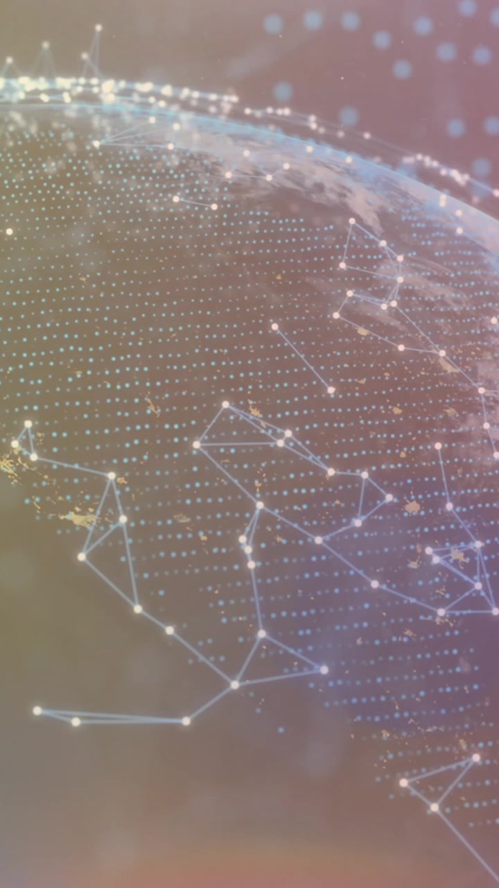 Animation of connections and data processing over globe