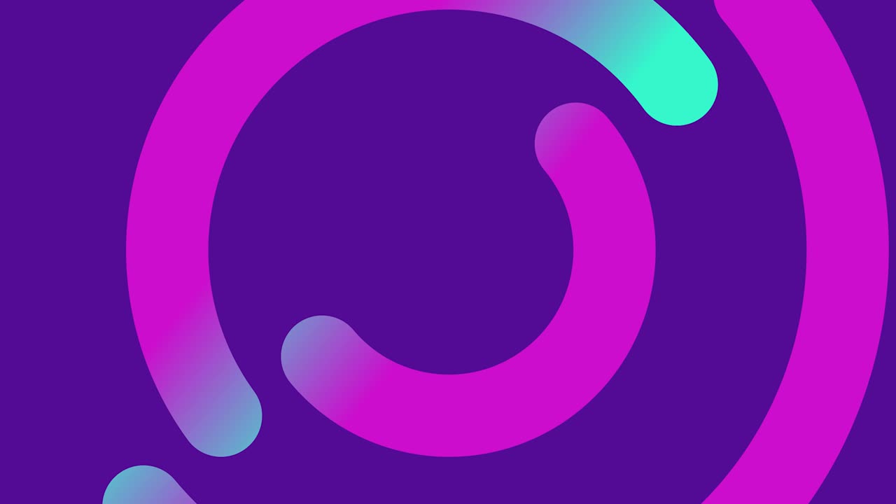 círculos concéntricos minimalistas azules, púrpuras y verdes - video de stock