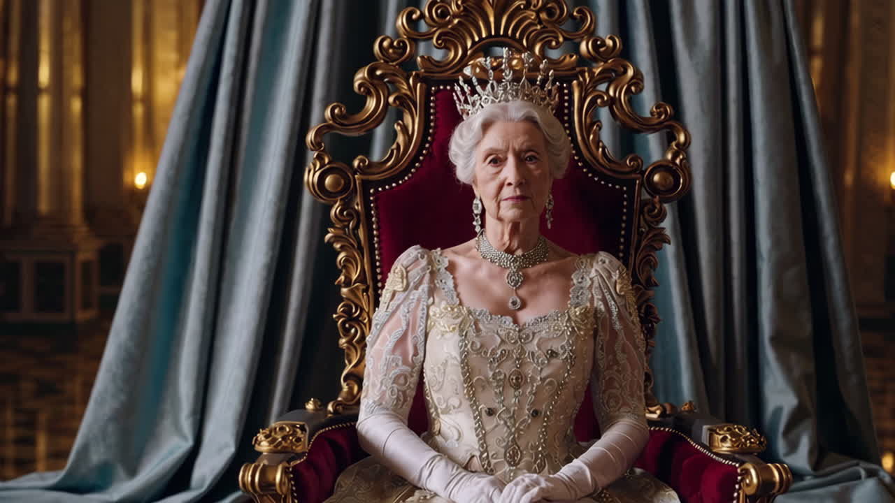 Queen on Throne in a Palace