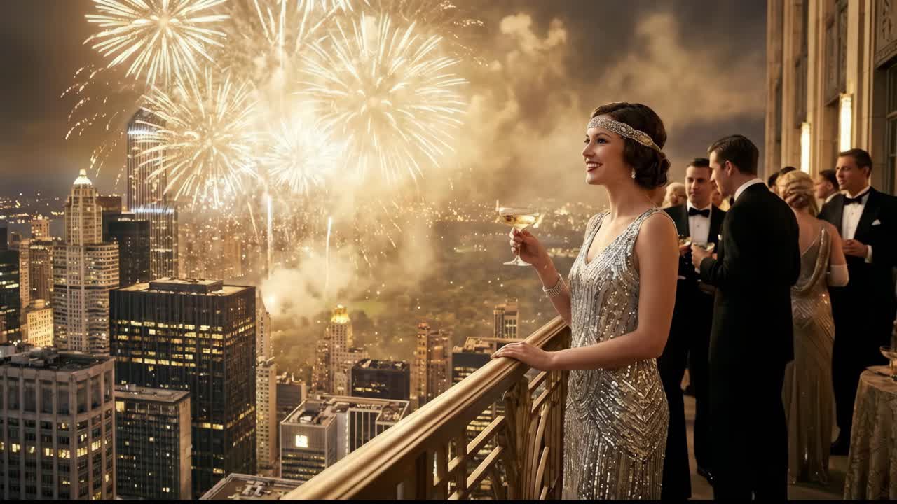 New Year's Eve Celebration with Fireworks