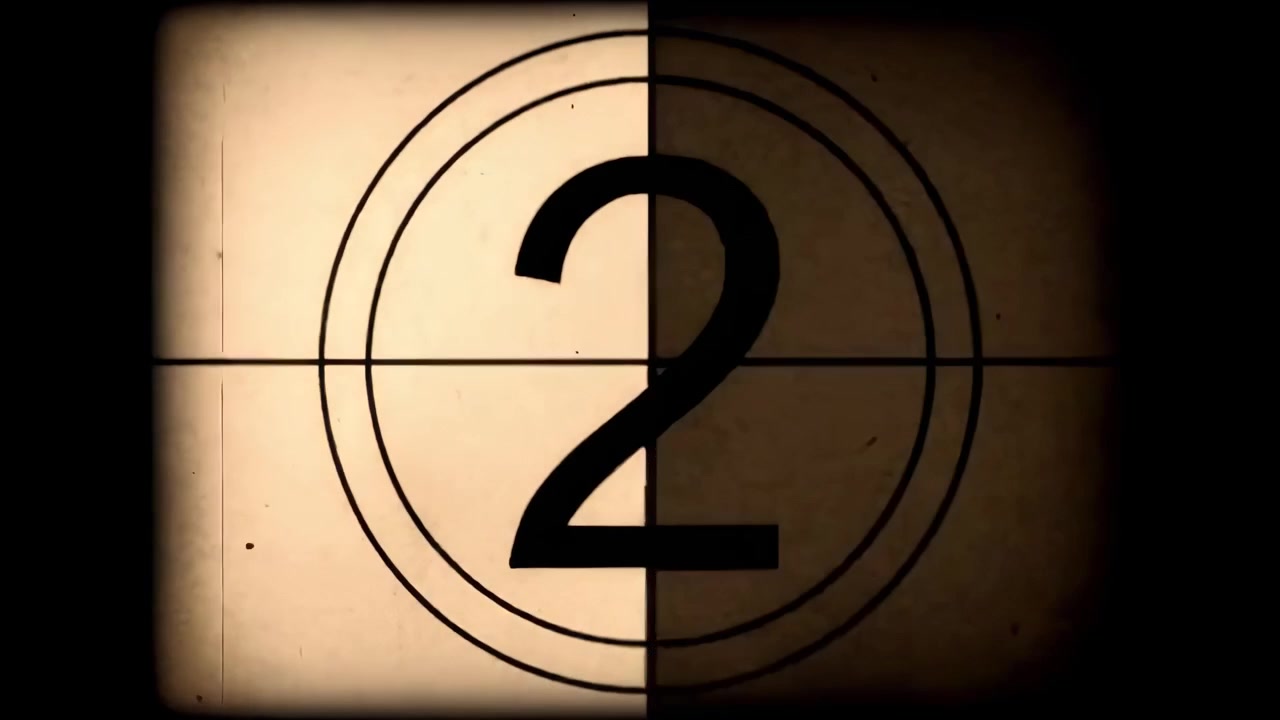 Vintage Film Countdown Leader with Scratches and Dust