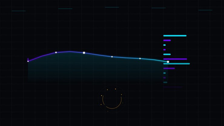 Animated Digital Line Graph Showing Data Fluctuations