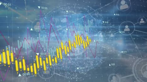 Animation-of-data-processing-over-globe