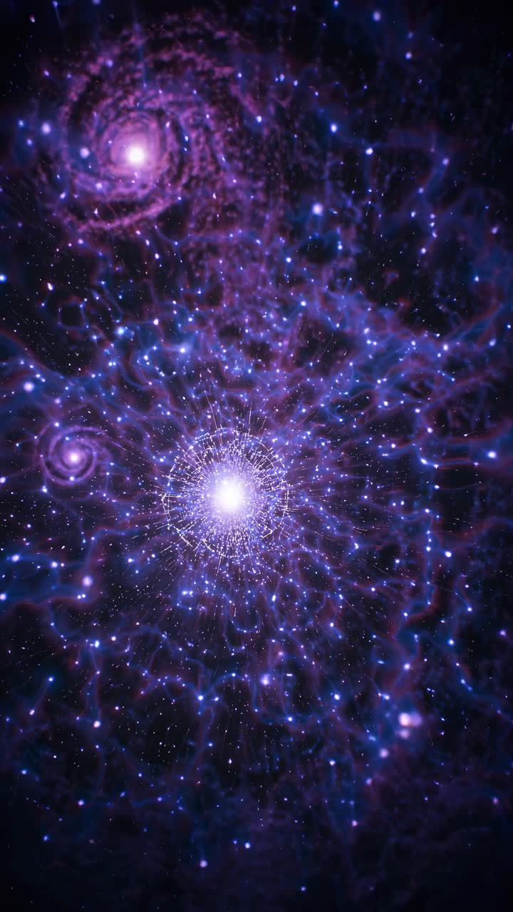 En fascinerende kosmisk scene med hvirvlende galakser i det dybe rum
