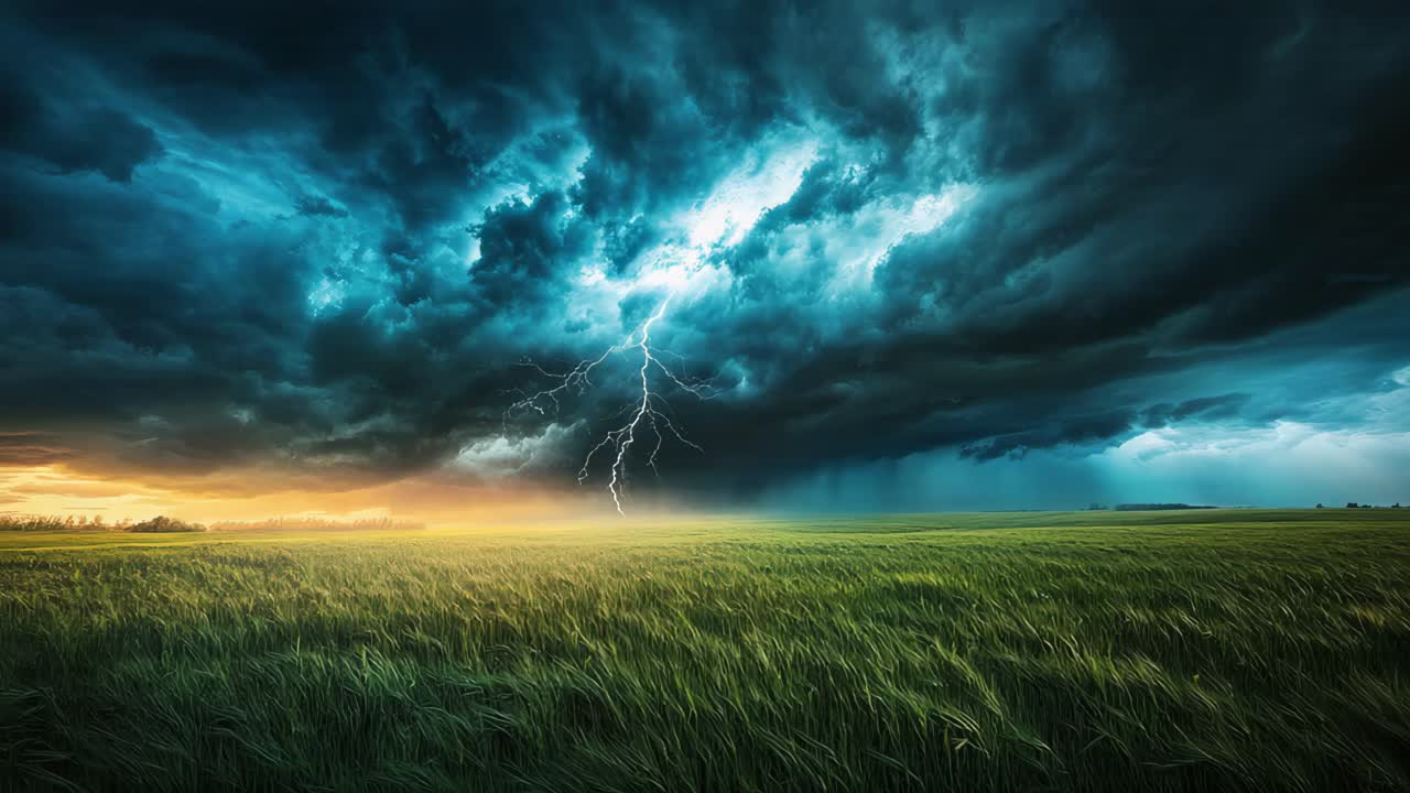 Stormy Landscape with Lightning
