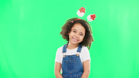 Portrait,-children-and-cute-with-a-girl-on-a-green