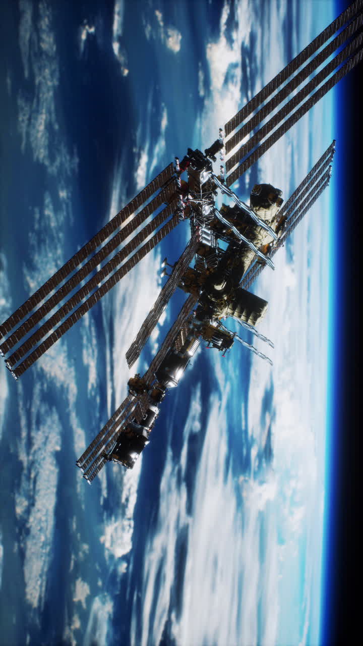 Stazione spaziale internazionale in orbita sopra la Terra