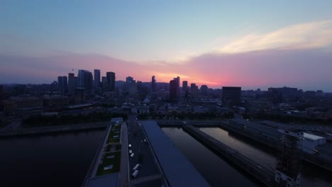 port of montreal tower in canada - drone fpv