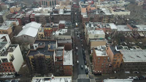 Slow-motion-New-York-City-Brooklyn-done-flyover-streets