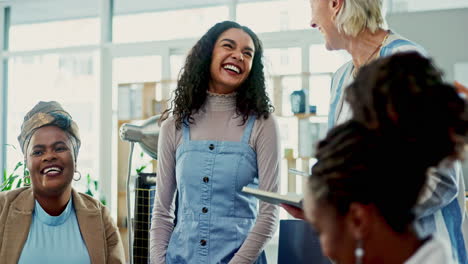 happy diverse businesswomen in a meeting