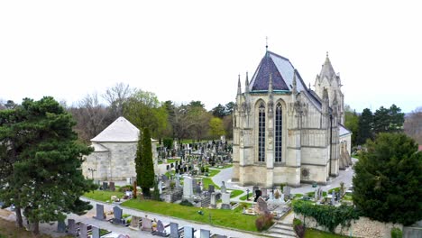 cemetery in the churchyard of parish church of bad deutsch-altenburg in lower austria, austria