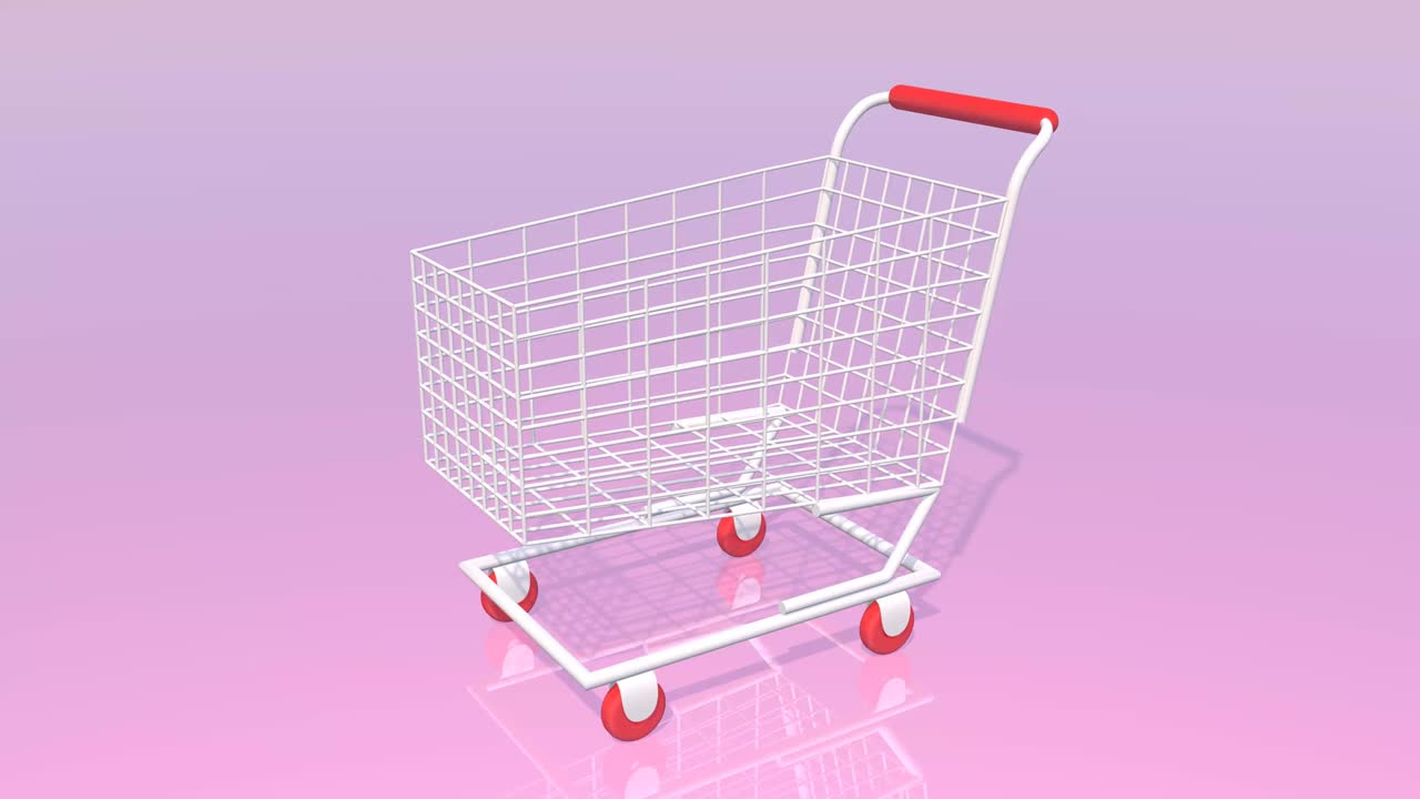 Il carrello della spesa bianco è pieno di scatole regalo.
