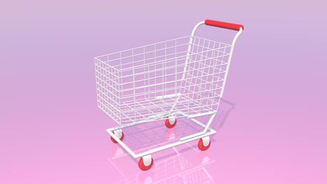 el carrito de compras blanco está lleno de cajas de regalos.