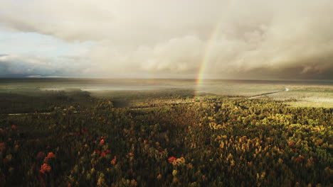 rainbow after thunderstorm in northern michigan