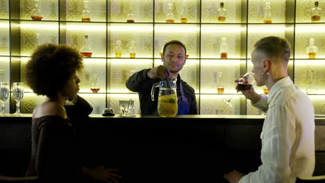 bartender serving a cocktail