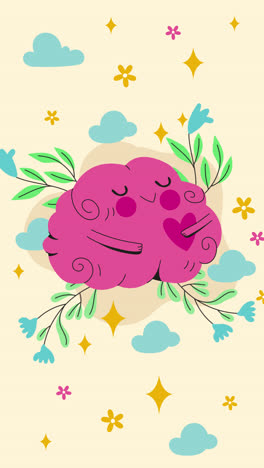 motion graphic of flat illustration for world mental health day awareness