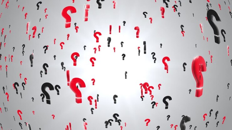 Abstract 4k 3D Question Mark Animated Loop Spin Moving up Background