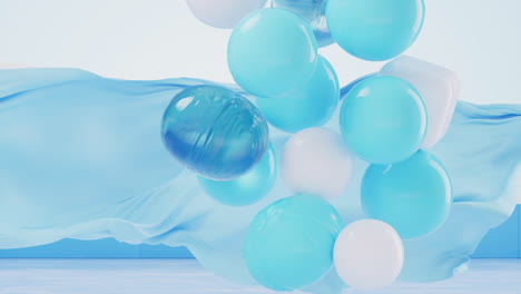 soft balls, creative geometric background, 3d rendering.