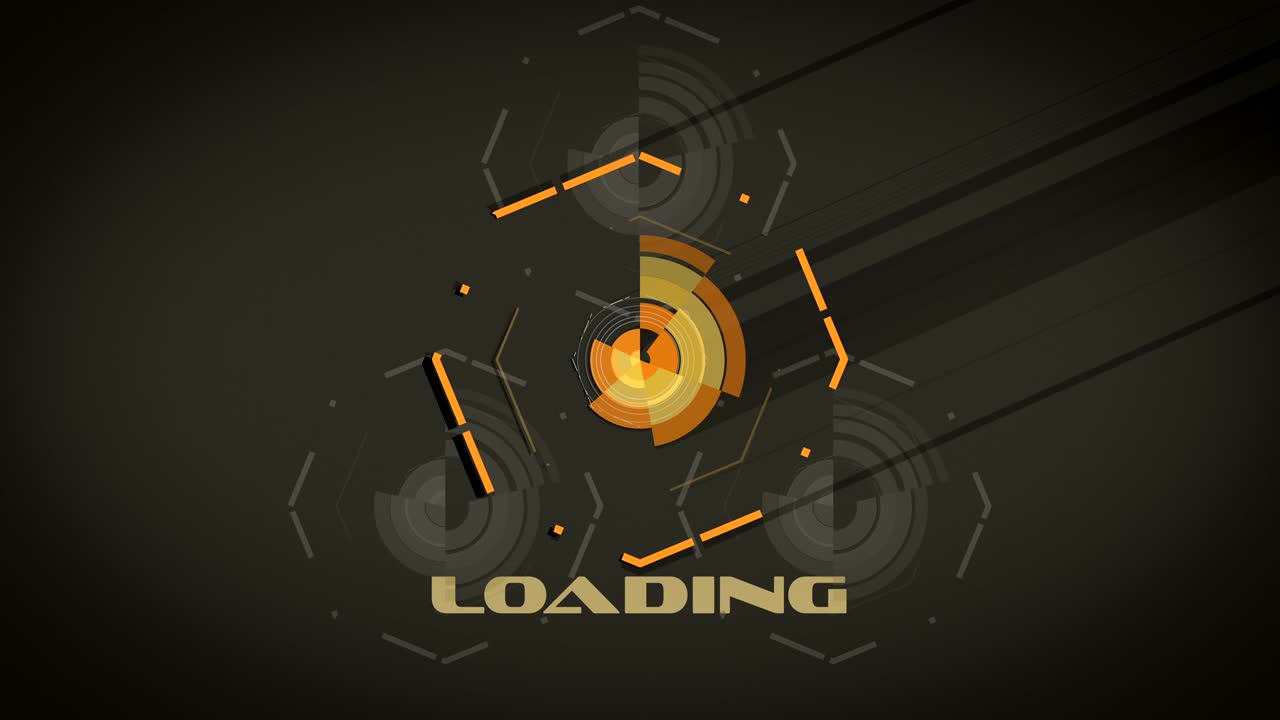 color spinning vector abstract geometric banner. estilo retro. bucle. versión con carga de texto. echa un vistazo a mis otras animaciones de carga.