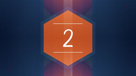 orange hexagon with number 2 on dark blue background