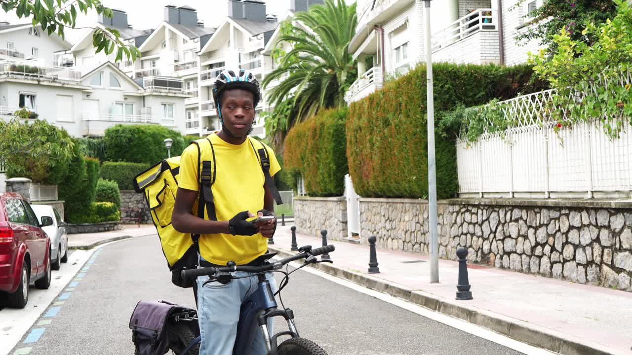 Delivery person on e-bike