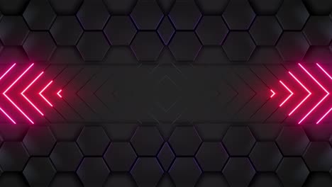 abstract hexagon background with neon lines