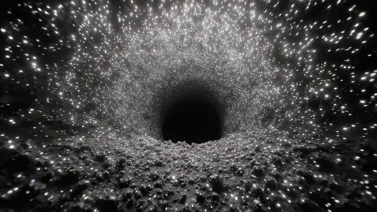 Exploring the Enigmatic Abyss: A Journey Through a Celestial Vortex Filled with Twinkling Stars and Infinite Depths