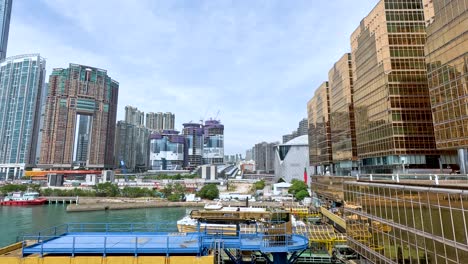 construction and skyscrapers along hong kong waterfront