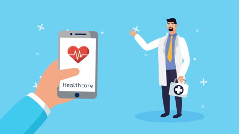 doctor and mobile healthcare app