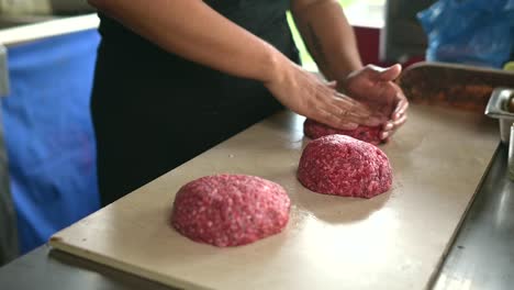 Crop-cook-preparing-cutlets-from-raw-minced-meat