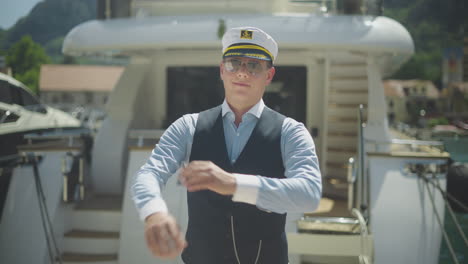 captain on a luxury yacht