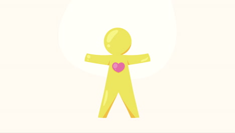 human silhouette with heart animation